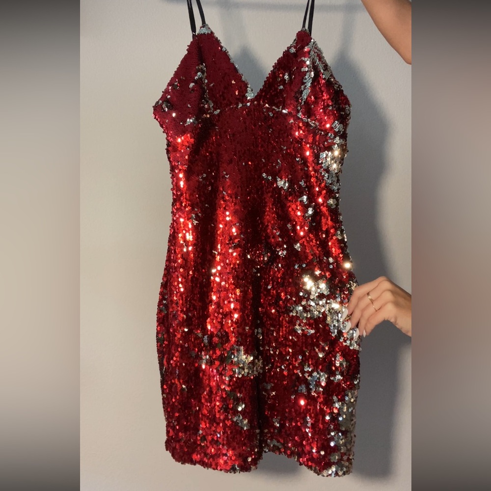 Red/Silver Color Changing Cocktail dress